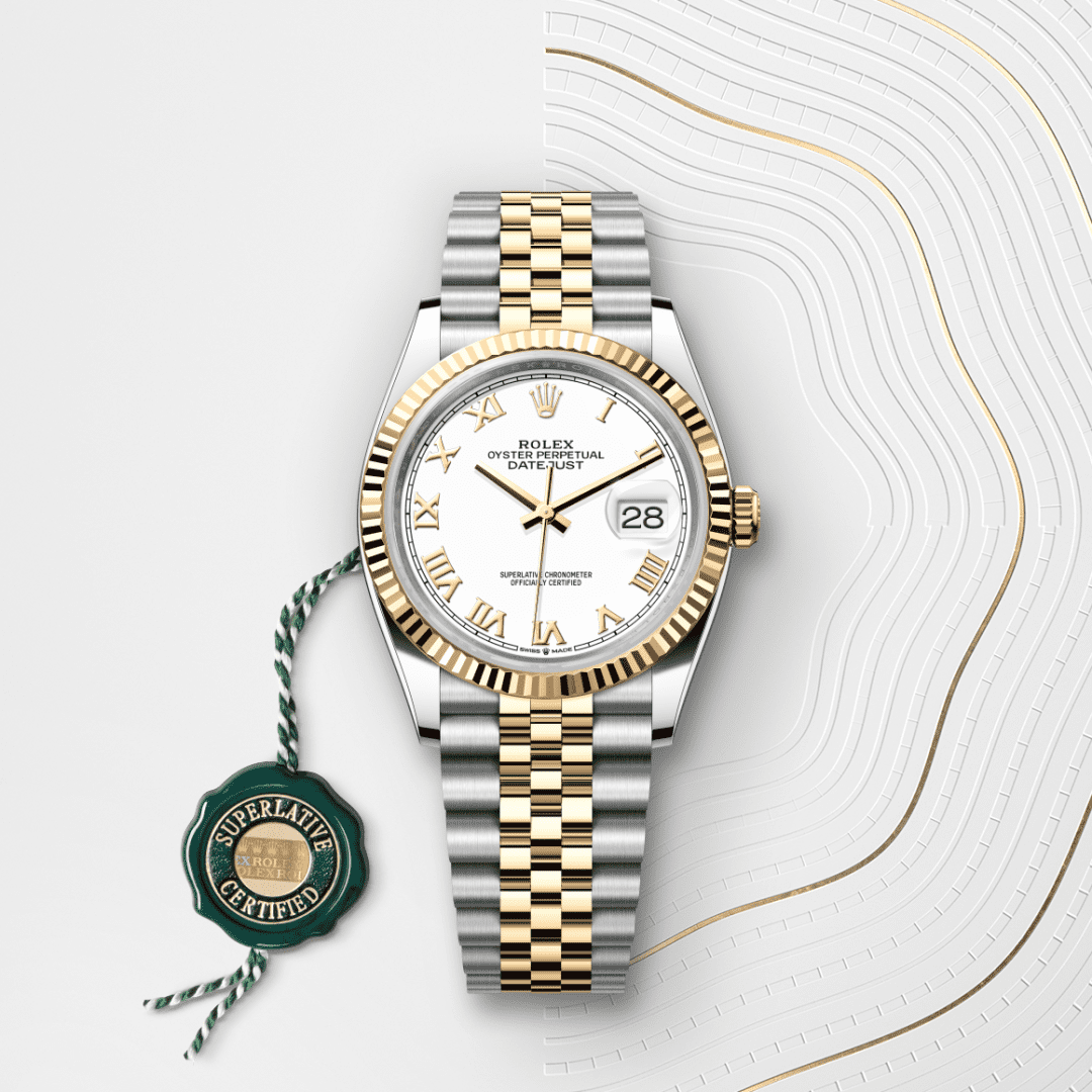 Rolex Datejust 36 Oyster, 36 mm, Oystersteel çelik ve sarı altın M126233-0029