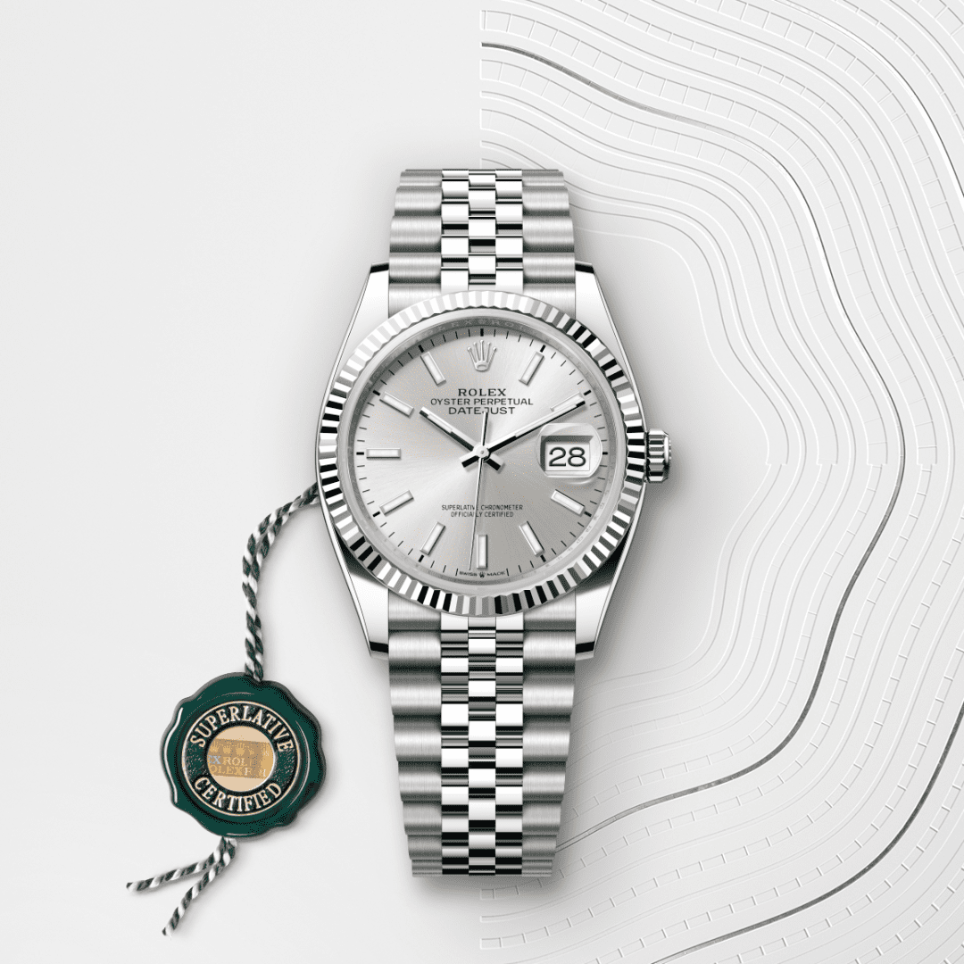 Rolex Datejust 36 Oyster, 36 mm, Oystersteel çelik ve beyaz altın M126234-0013