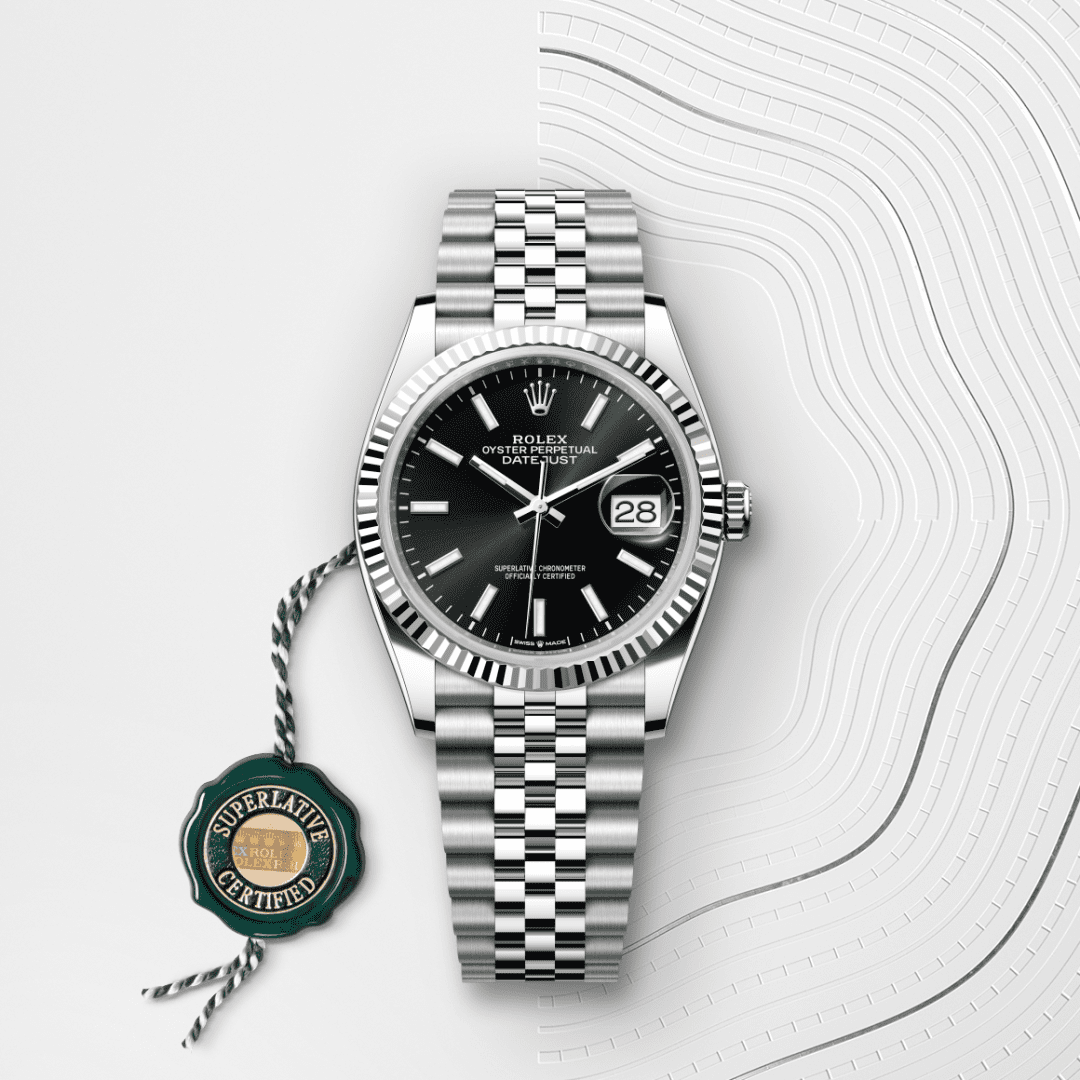 Rolex Datejust 36 Oyster, 36 mm, Oystersteel çelik ve beyaz altın M126234-0015