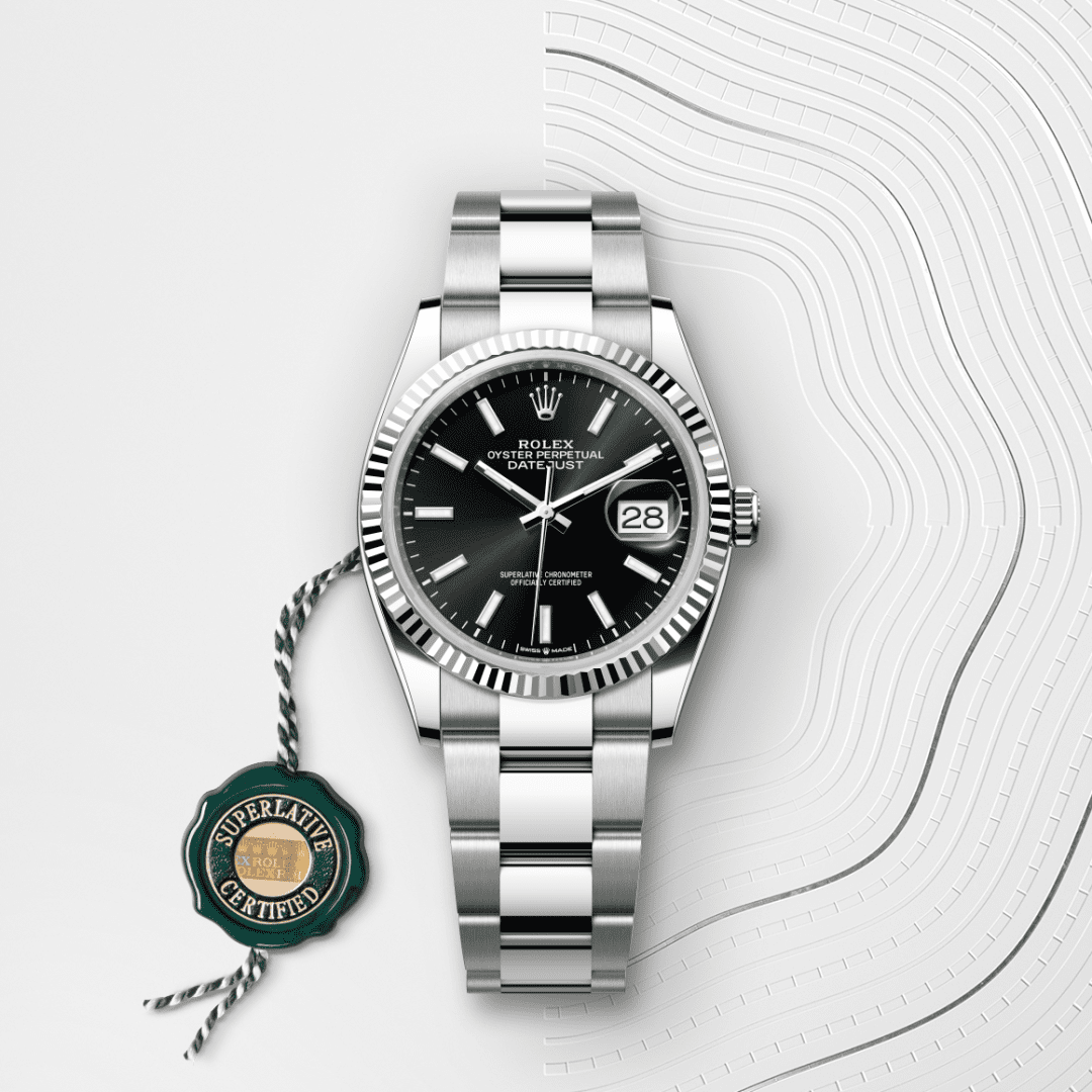 Rolex Datejust 36 Oyster, 36 mm, Oystersteel çelik ve beyaz altın M126234-0016