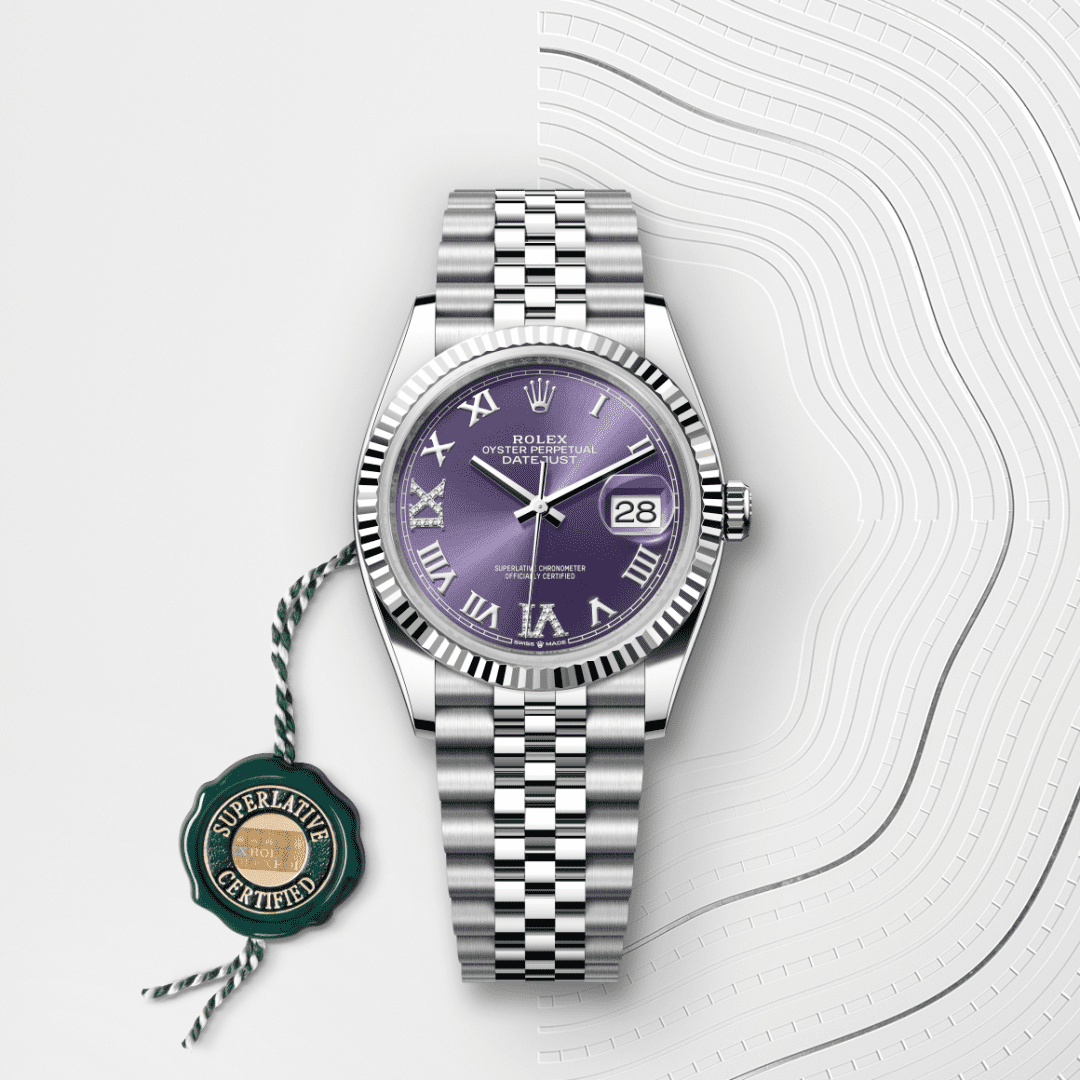 Rolex Datejust 36 Oyster, 36 mm, Oystersteel çelik ve beyaz altın M126234-0021