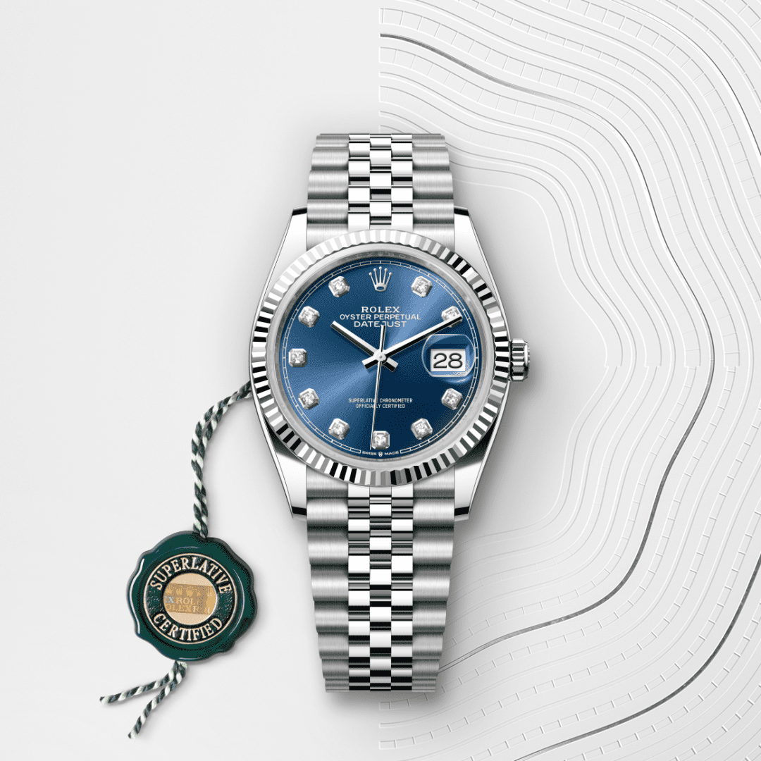 Rolex Datejust 36 Oyster, 36 mm, Oystersteel çelik ve beyaz altın M126234-0037