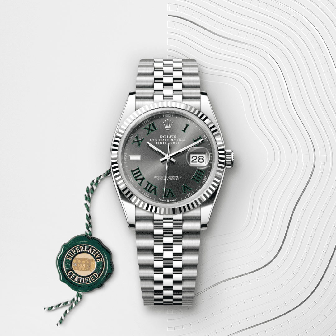 Rolex Datejust 36 Oyster, 36 mm, Oystersteel çelik ve beyaz altın M126234-0045