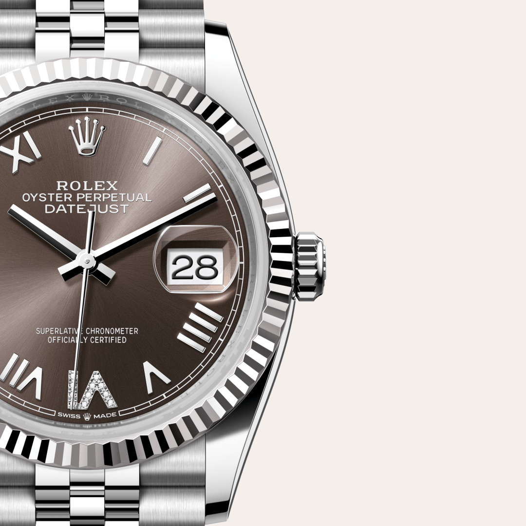 Rolex Datejust 36 Oyster, 36 mm, Oystersteel çelik ve beyaz altın M126234-0071