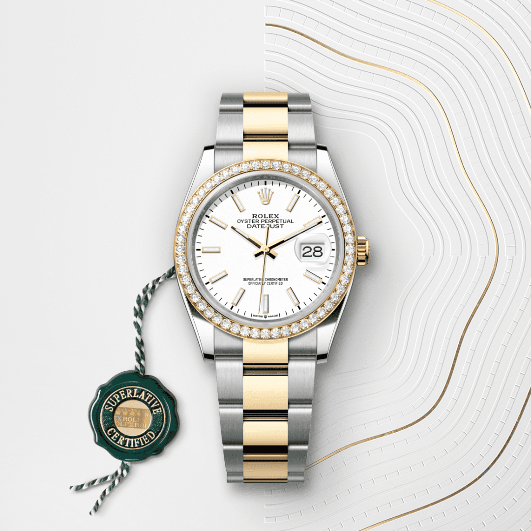 Rolex Datejust 36 Oyster, 36 mm, Oystersteel çelik, sarı altın ve pırlanta M126283RBR-0006