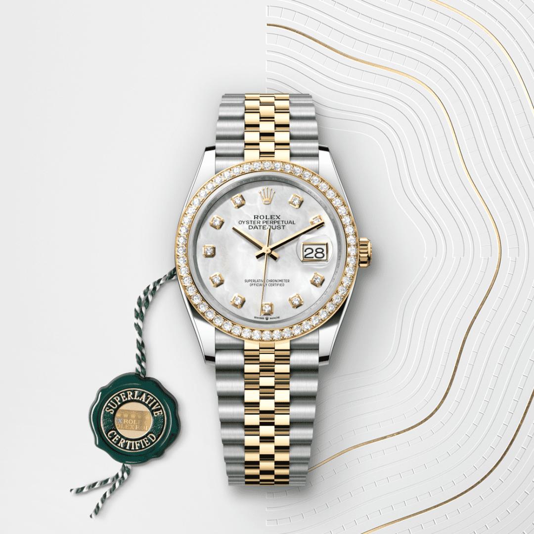 Rolex Datejust 36 Oyster, 36 mm, Oystersteel, yellow gold and diamonds M126283RBR-0009