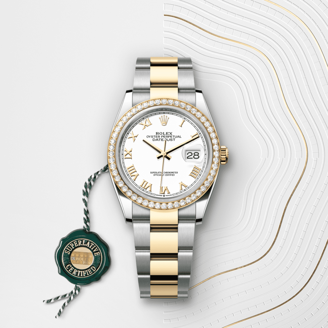 Rolex Datejust 36 Oyster, 36 mm, Oystersteel çelik, sarı altın ve pırlanta M126283RBR-0016
