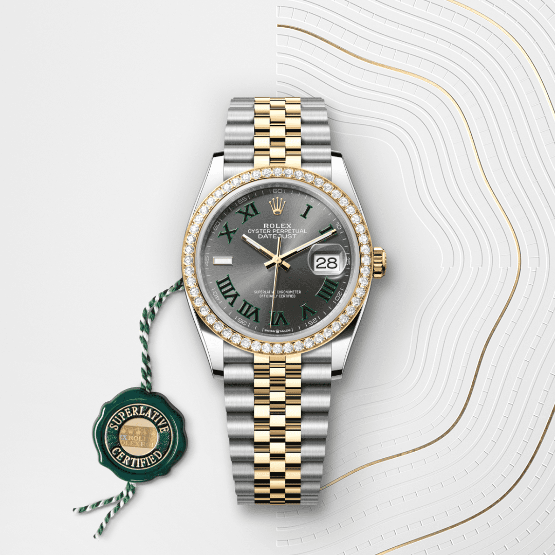 Rolex Datejust 36 Oyster, 36 mm, Oystersteel çelik, sarı altın ve pırlanta M126283RBR-0021