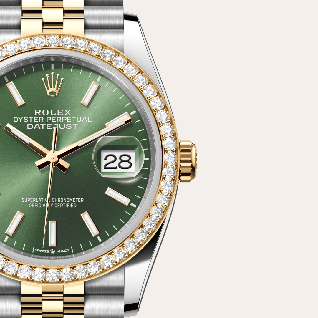Rolex Datejust 36 Oyster, 36 mm, Oystersteel çelik, sarı altın ve pırlanta M126283RBR-0043