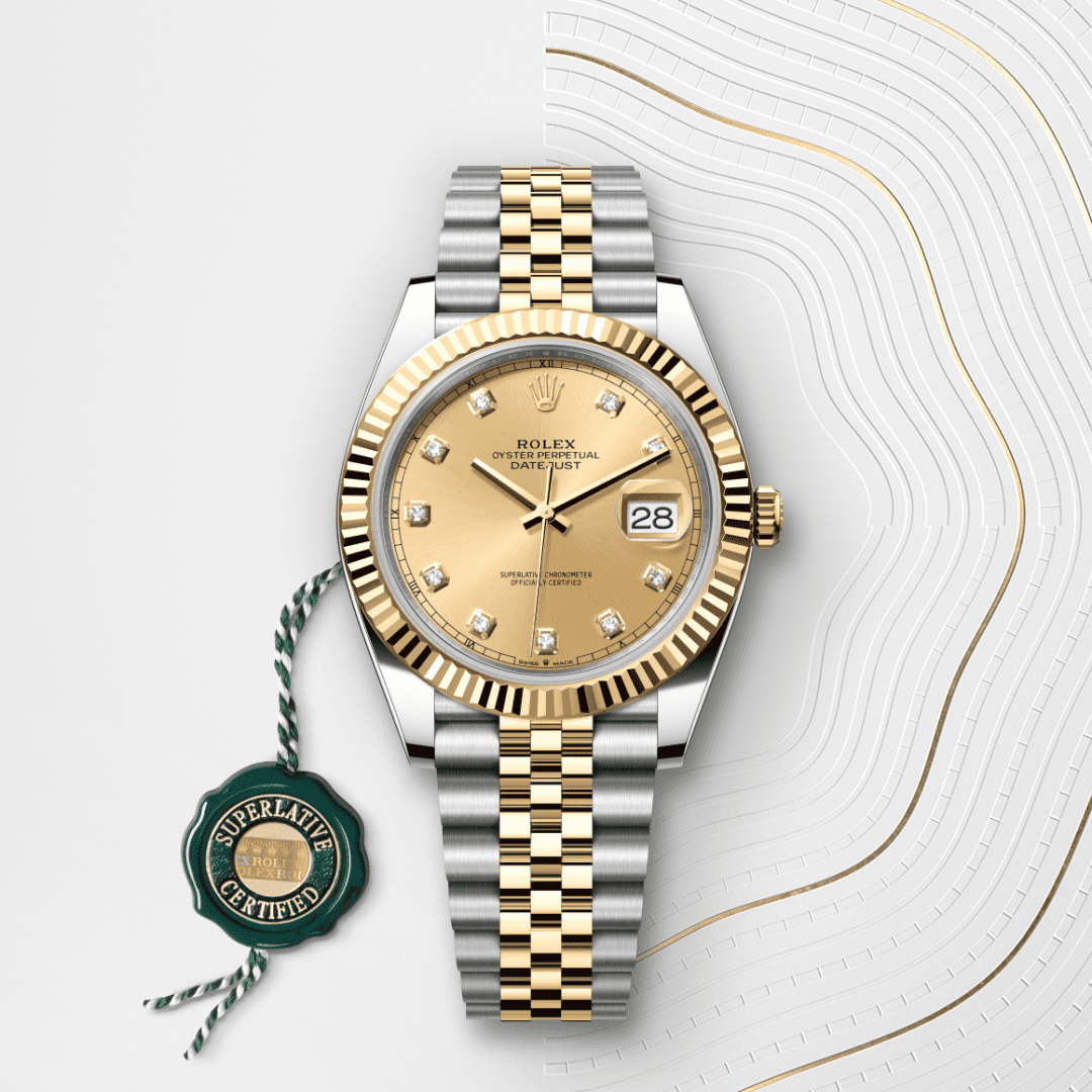 Rolex Datejust 41 Oyster, 41 mm, Oystersteel çelik ve sarı altın M126333-0012