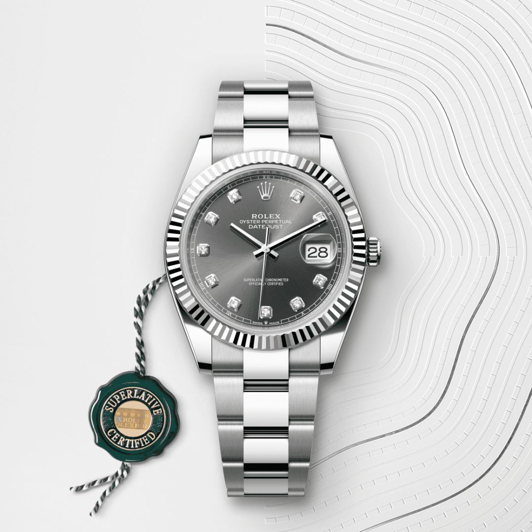 Rolex Datejust 41 Oyster, 41 mm, Oystersteel çelik ve beyaz altın M126334-0005