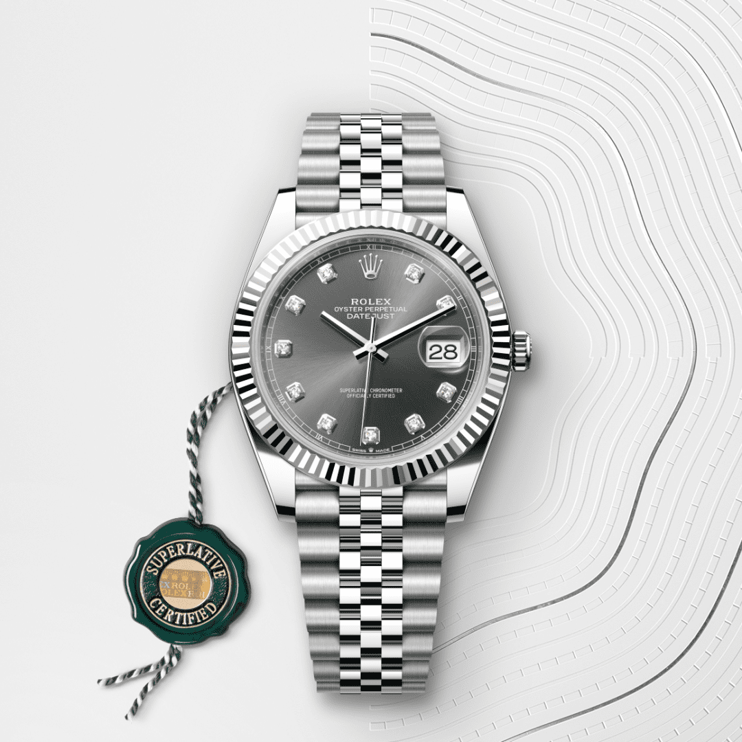 Rolex Datejust 41 Oyster, 41 mm, Oystersteel çelik ve beyaz altın M126334-0006