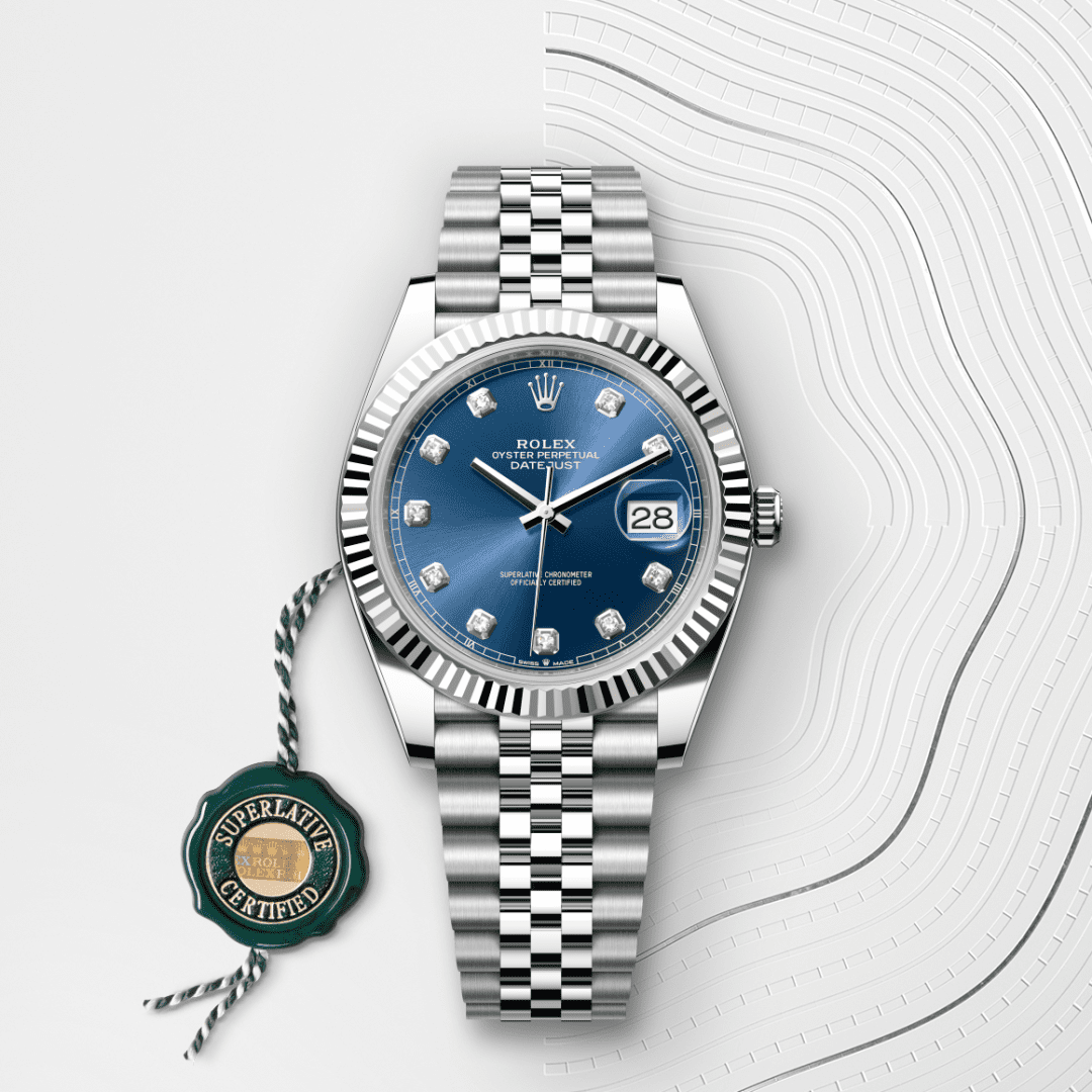 Rolex Datejust 41 Oyster, 41 mm, Oystersteel çelik ve beyaz altın M126334-0016