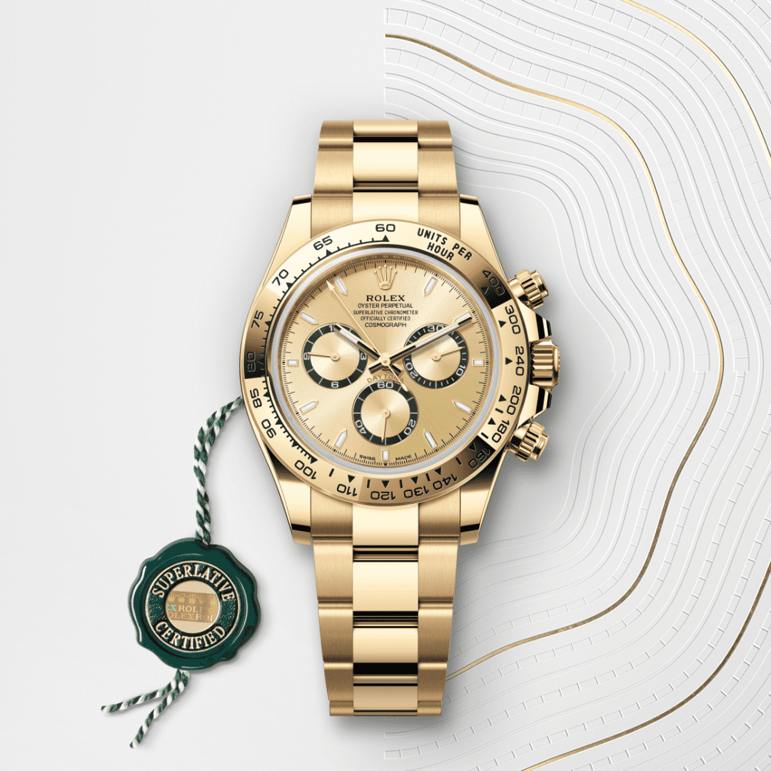 Rolex Cosmograph Daytona Oyster, 40 mm, sarı altın M126508-0005