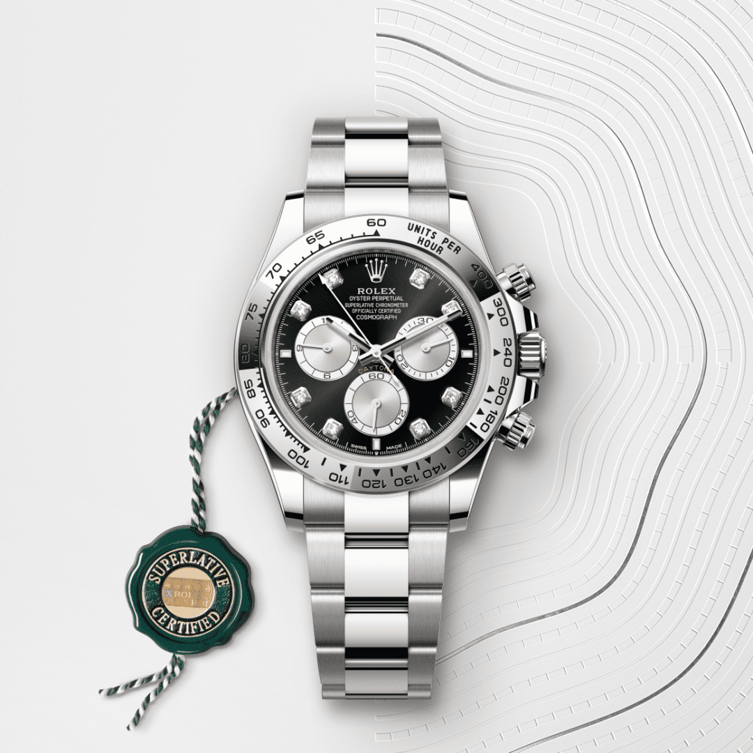Rolex Cosmograph Daytona Oyster, 40 mm, beyaz altın M126509-0002