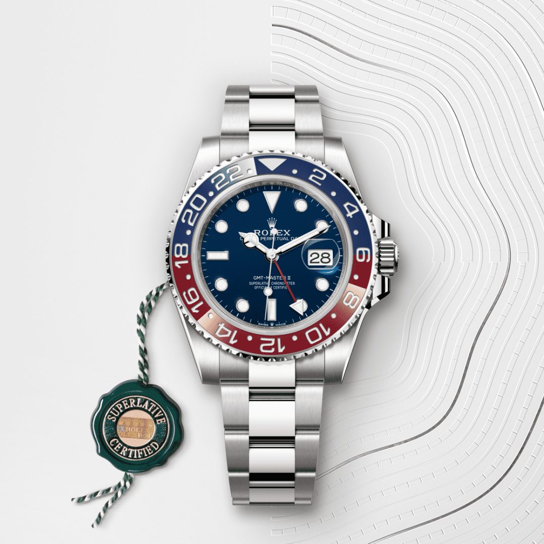 Rolex GMT-Master II Oyster, 40 mm, beyaz altın M126719BLRO-0003