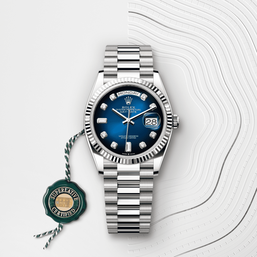 Rolex Day-Date 36 Oyster, 36 mm, beyaz altın M128239-0023