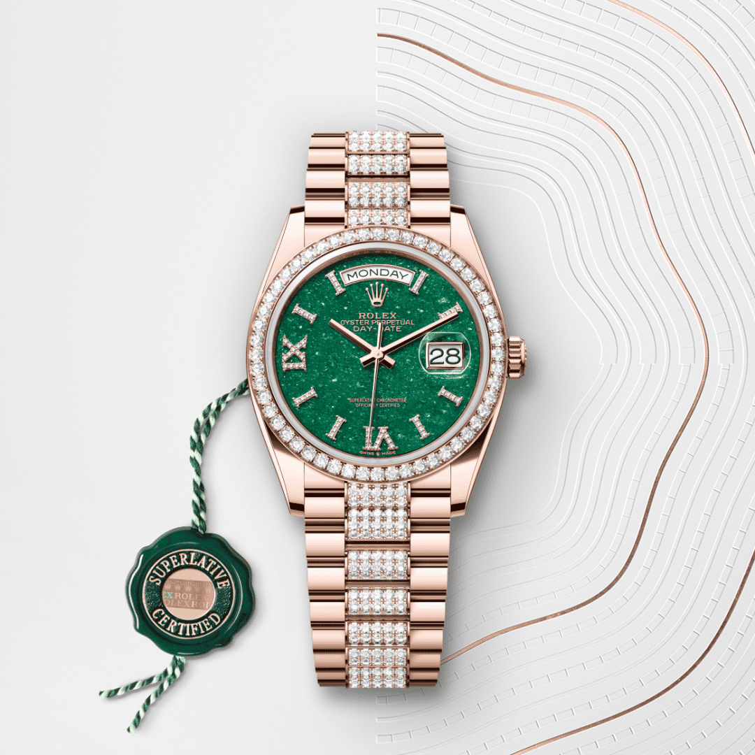 Rolex Day-Date 36 Oyster, 36 mm, Everose altın ve pırlanta M128345RBR-0069