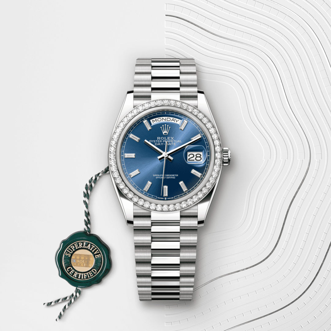 Rolex Day-Date 36 Oyster, 36 mm, beyaz altın ve pırlanta M128349RBR-0051