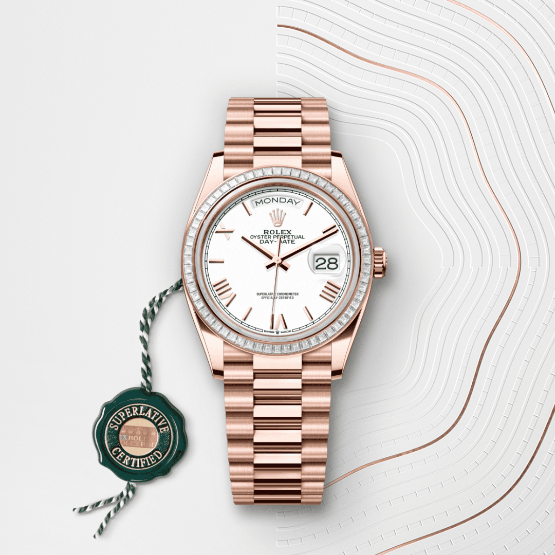 Rolex Day-Date 36 Oyster, 36 mm, Everose altın ve pırlanta M128395TBR-0022