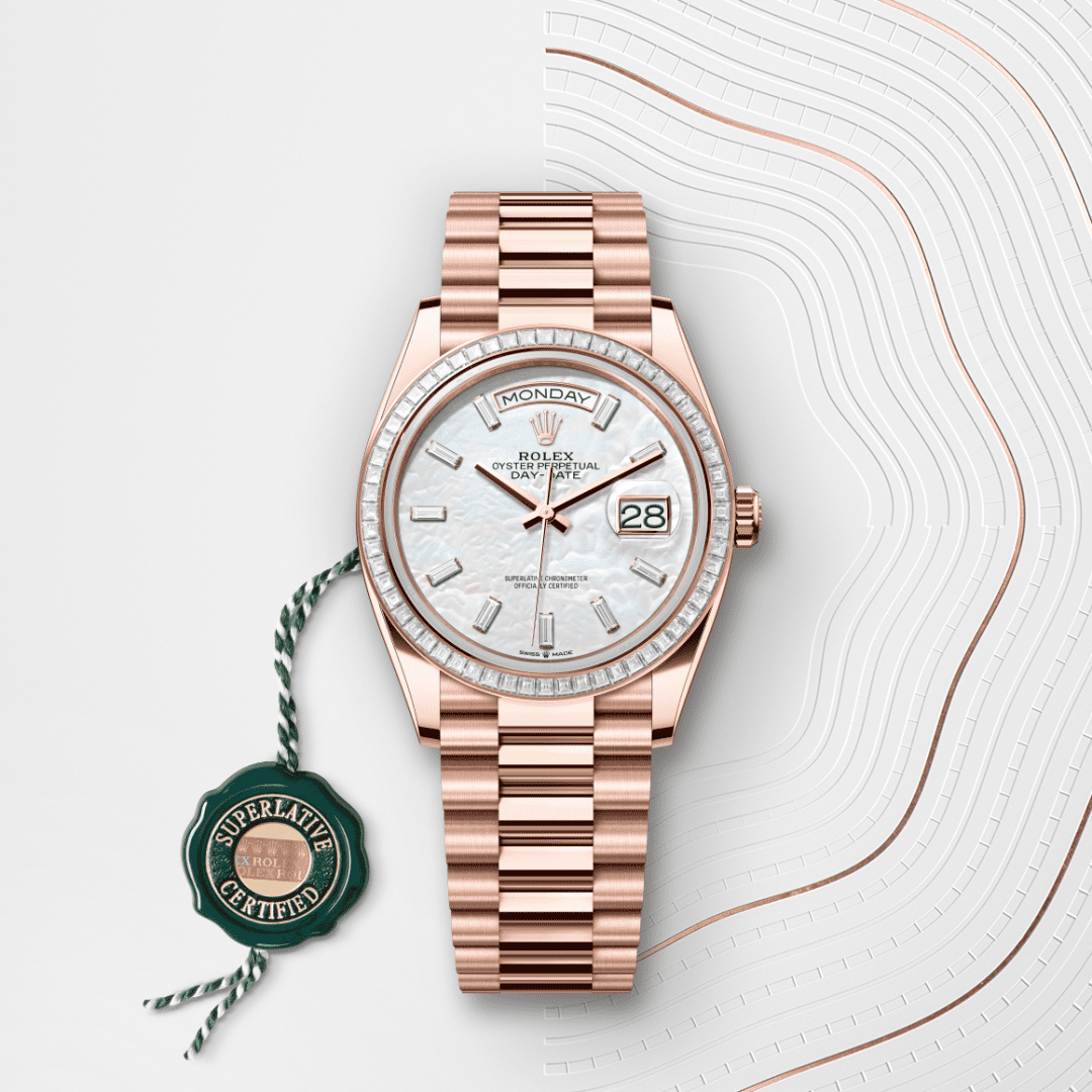 Rolex Day-Date 36 Oyster, 36 mm, Everose altın ve pırlanta M128395TBR-0026