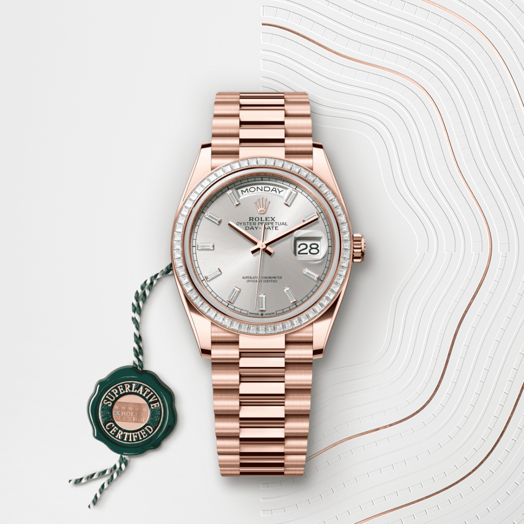 Rolex Day-Date 36 Oyster, 36 mm, Everose altın ve pırlanta M128395TBR-0030