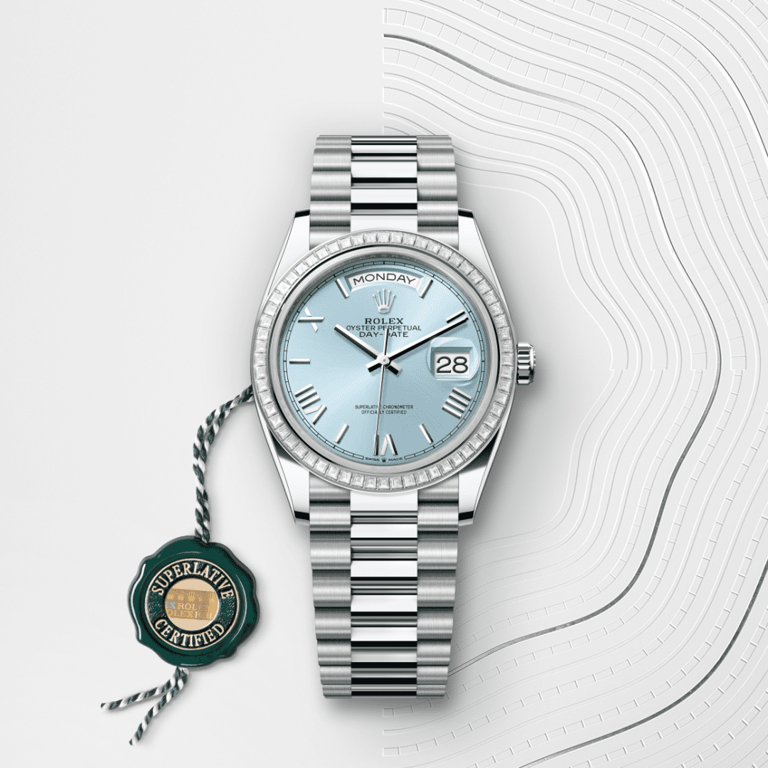 Rolex Day-Date 36 Oyster, 36 mm, platin ve pırlanta M128396TBR-0019