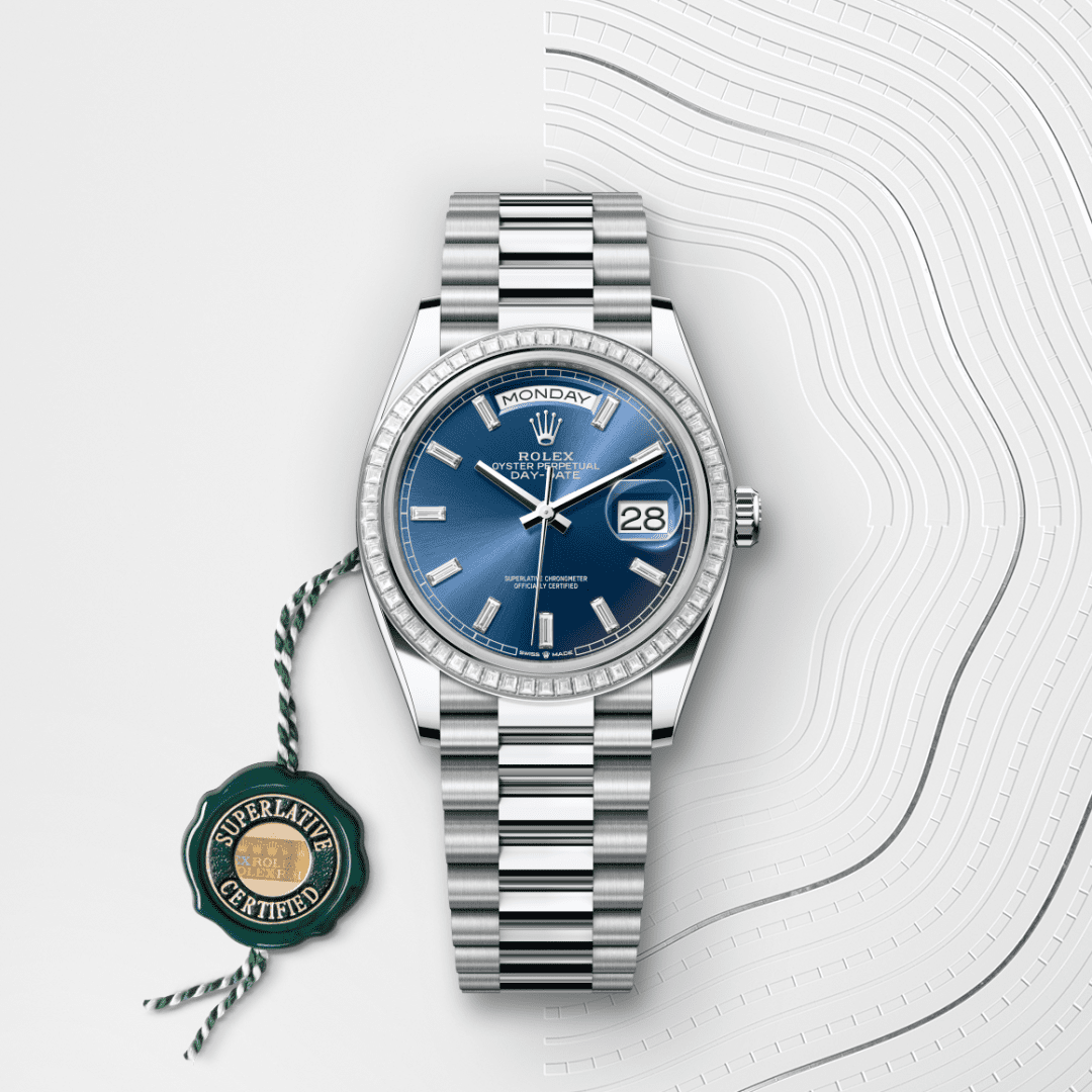 Rolex Day-Date 36 Oyster, 36 mm, platin ve pırlanta M128396TBR-0024
