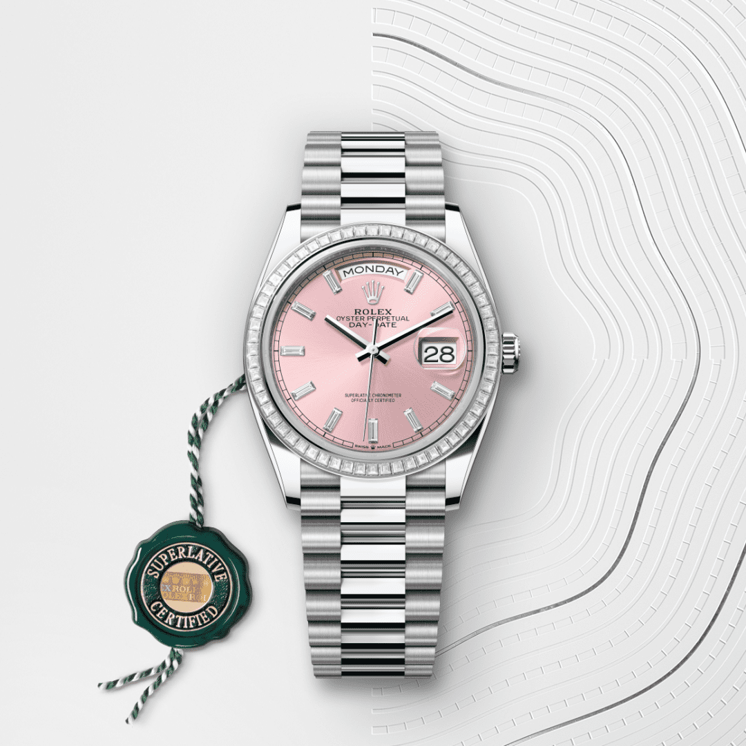 Rolex Day-Date 36 Oyster, 36 mm, platin ve pırlanta M128396TBR-0025