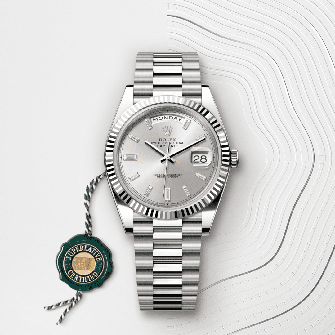 Rolex Day-Date 40 Oyster, 40 mm, beyaz altın M228239-0003