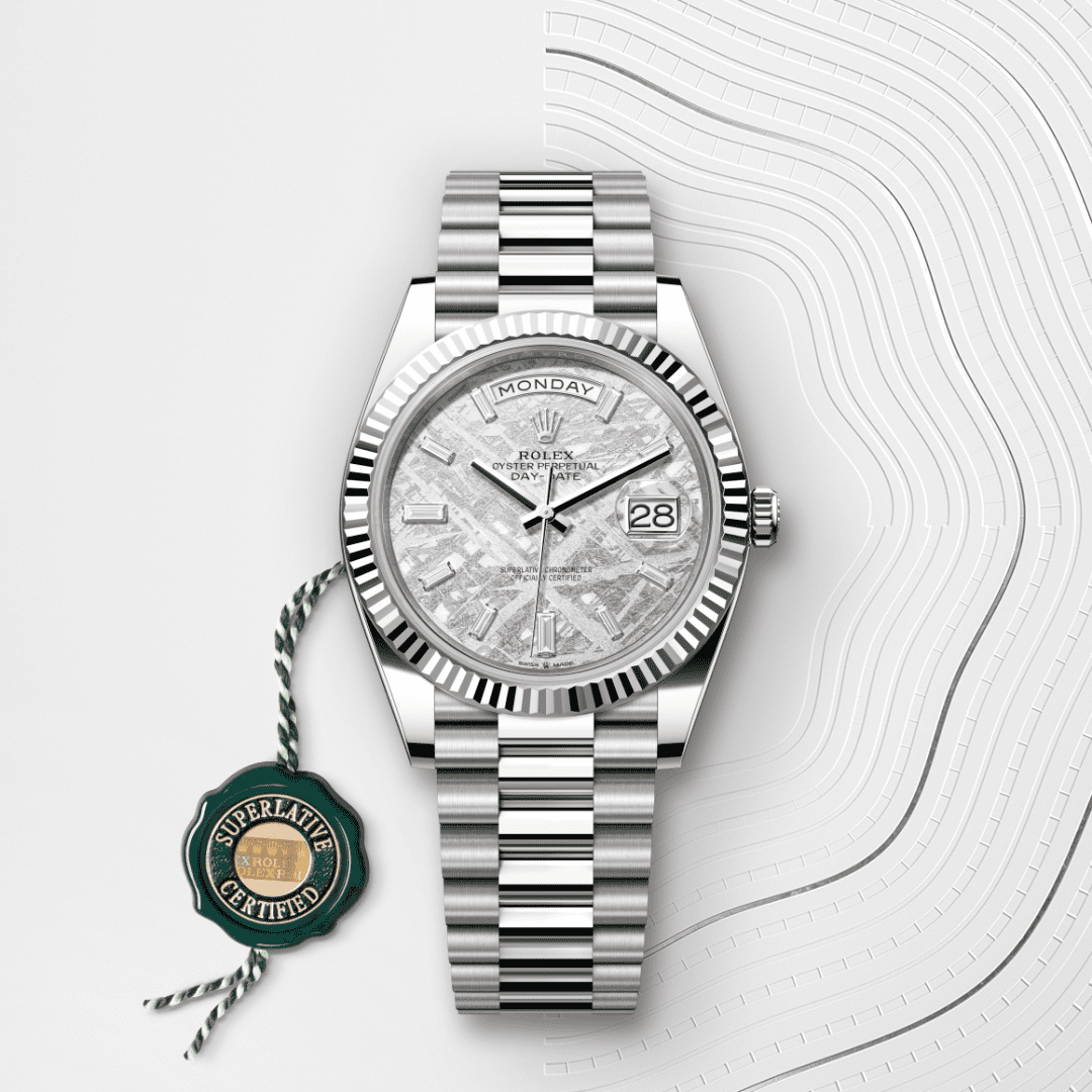 Rolex Day-Date 40 Oyster, 40 mm, beyaz altın M228239-0055