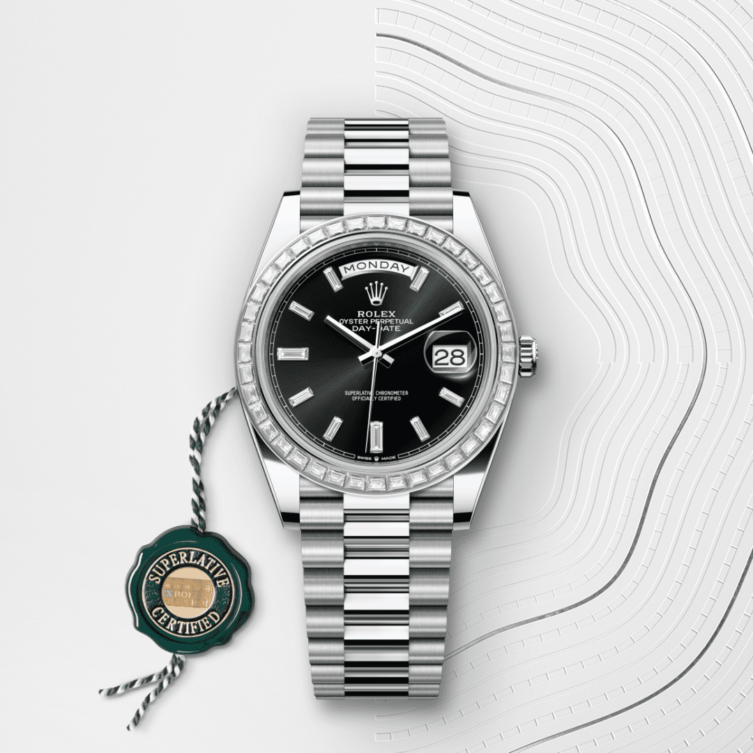 Rolex Day-Date 40 Oyster, 40 mm, platin ve pırlanta M228396TBR-0012