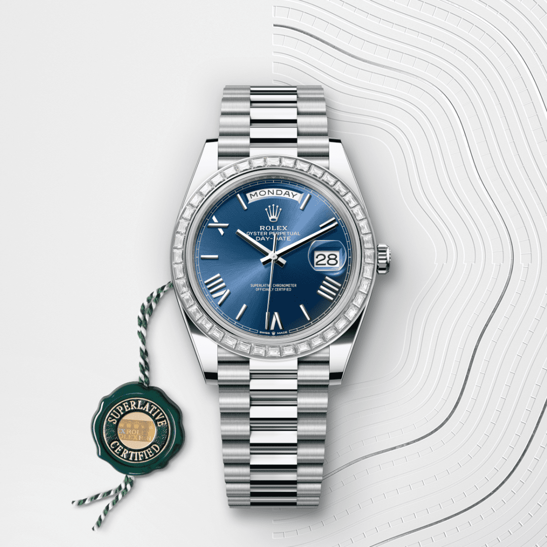 Rolex Day-Date 40 Oyster, 40 mm, platin ve pırlanta M228396TBR-0026