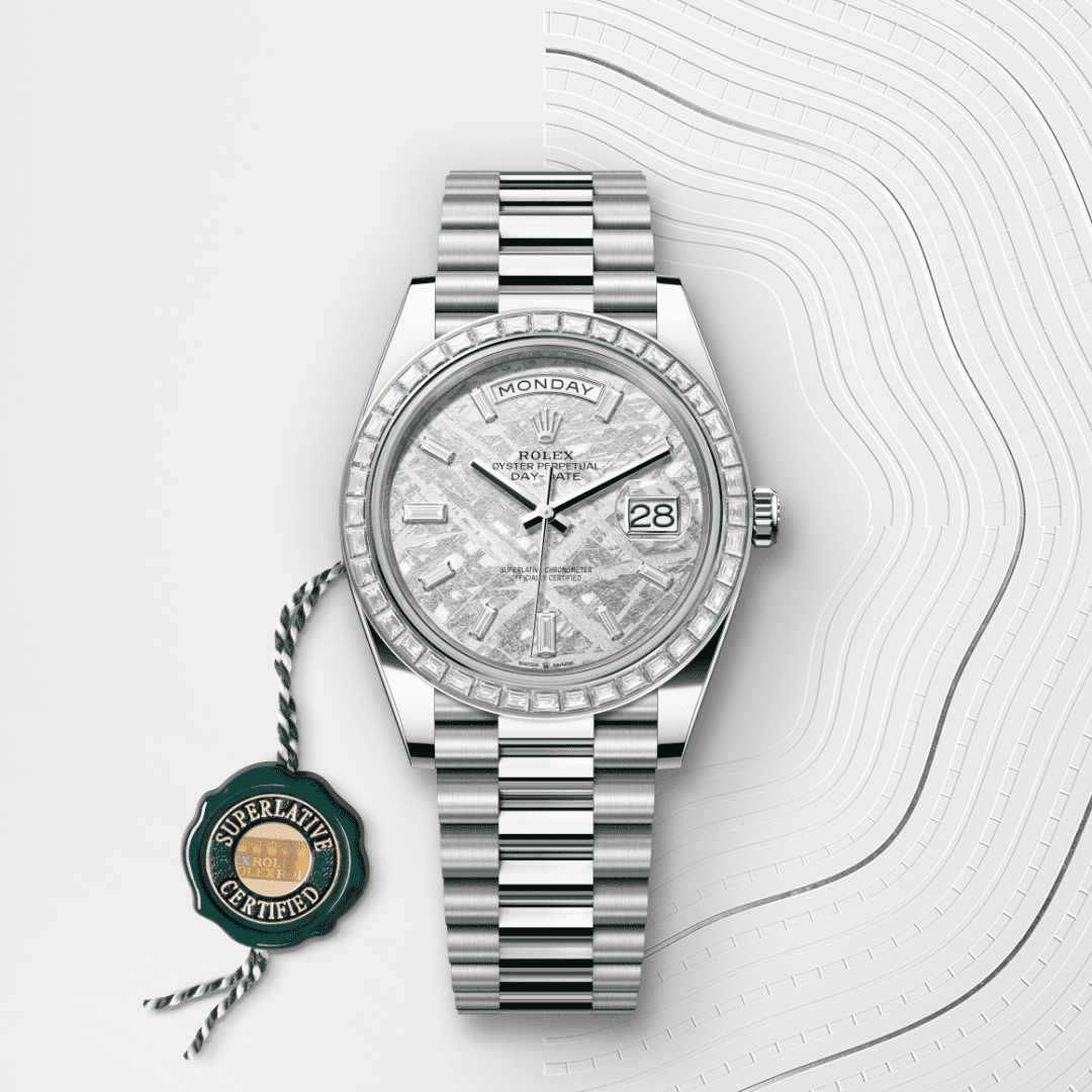 Rolex Day-Date 40 Oyster, 40 mm, platin ve pırlanta M228396TBR-0027