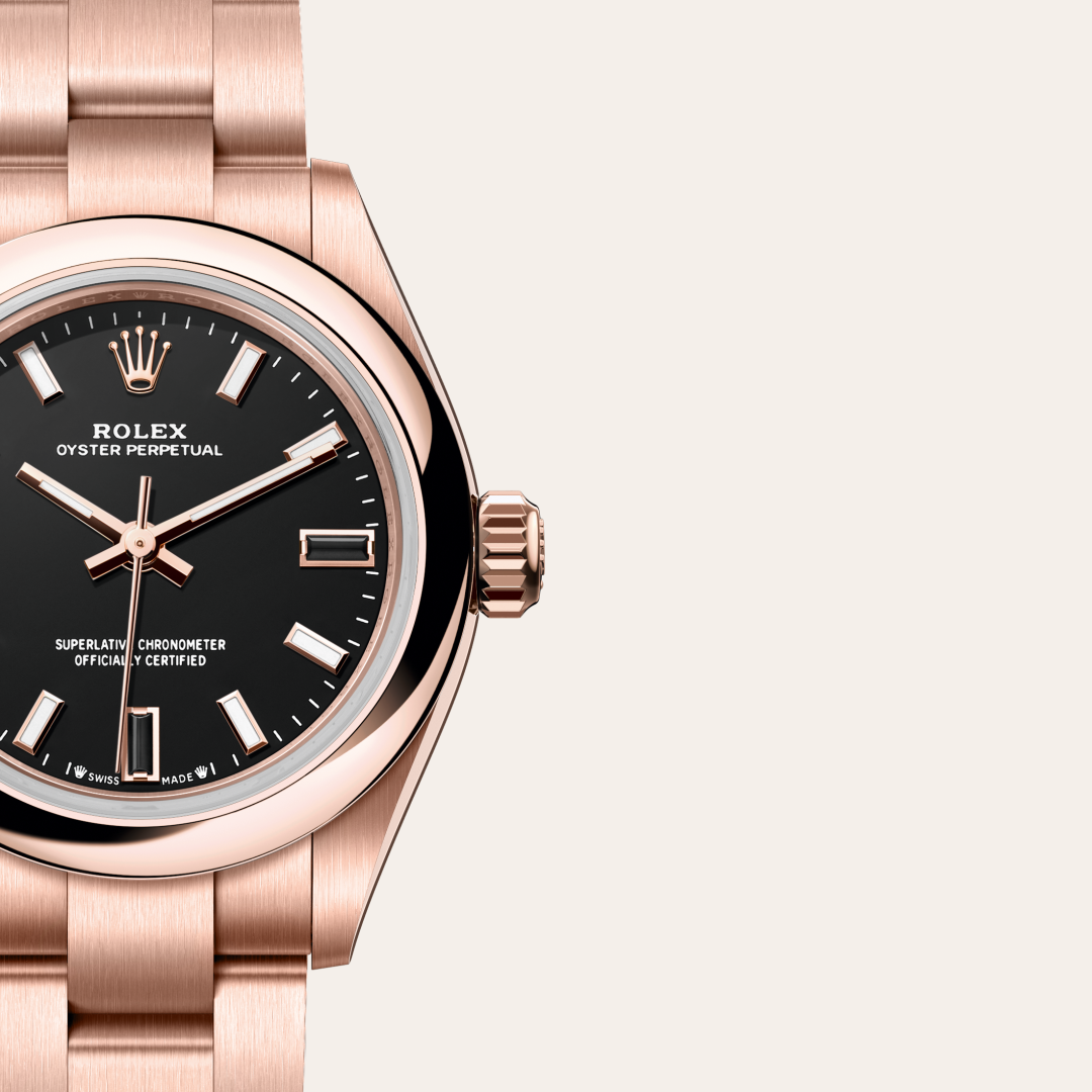 Rolex Oyster Perpetual 28 Oyster, 28 mm, Everose altın M276205-0001
