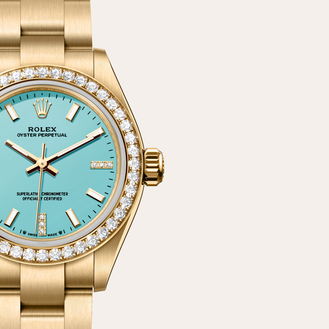 Rolex Oyster Perpetual 28 Oyster, 28 mm, sarı altın ve pırlanta M276248RBR-0001