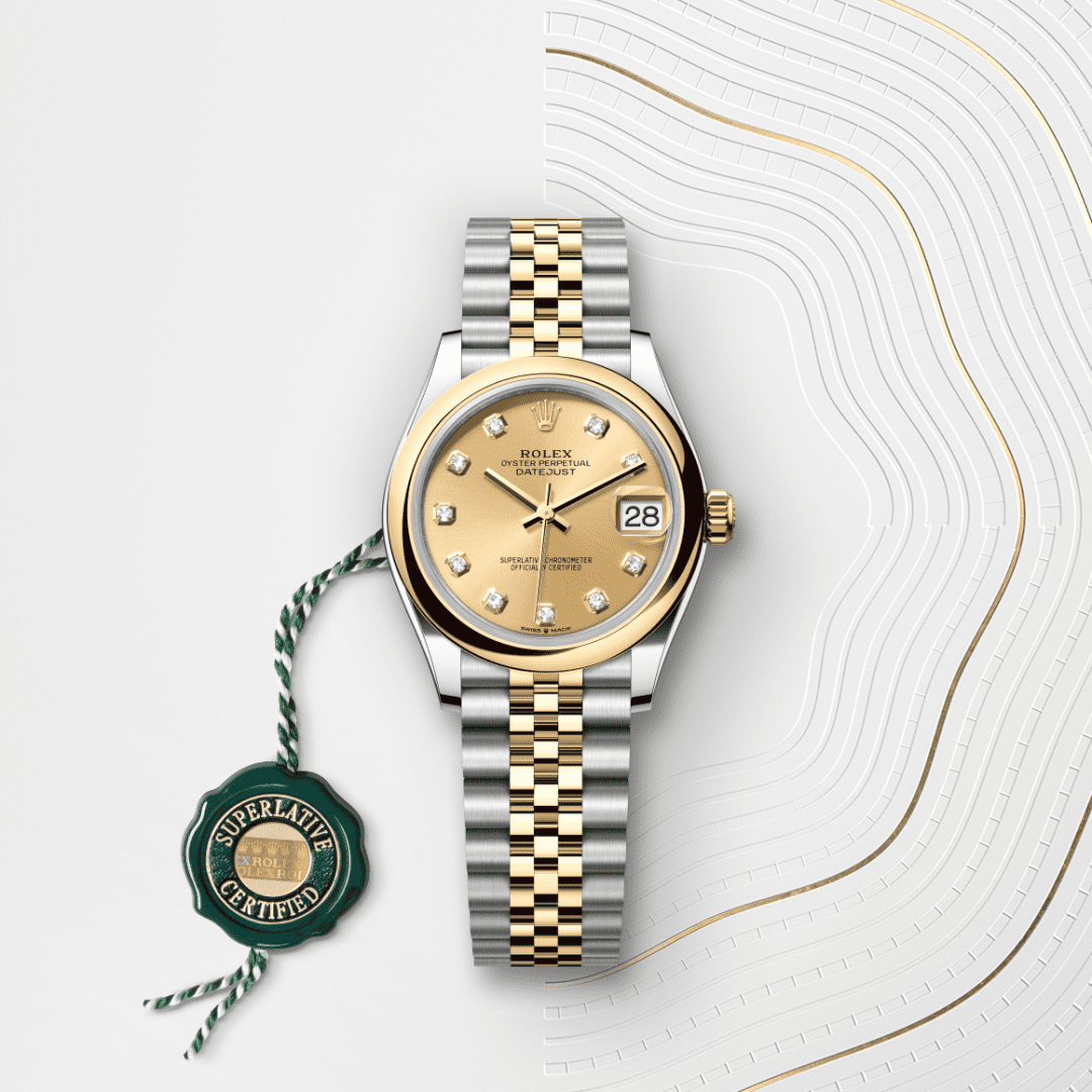 Rolex Datejust 31 Oyster, 31 mm, Oystersteel çelik ve sarı altın M278243-0026