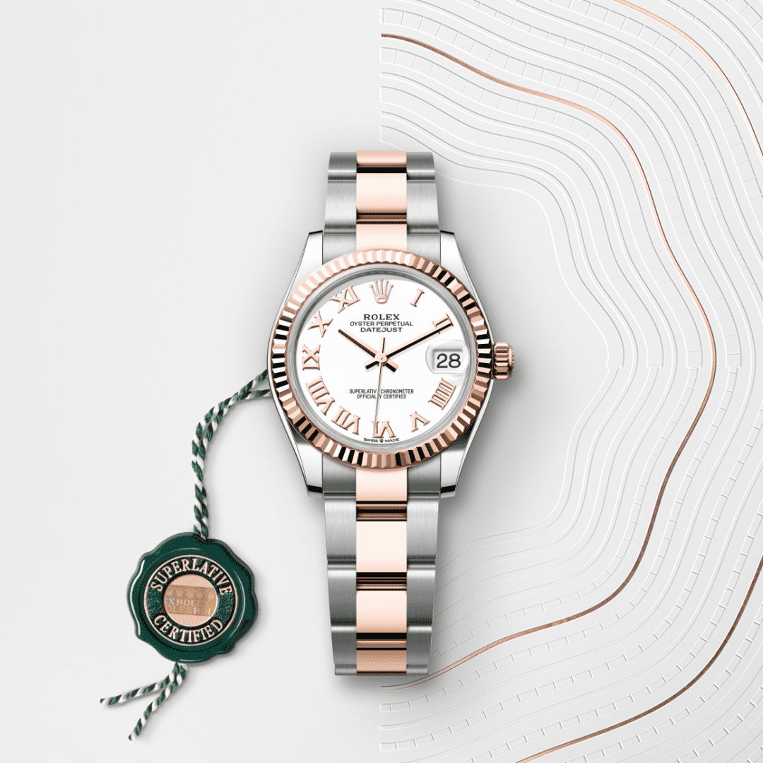 Rolex Datejust 31 Oyster, 31 mm, Oystersteel çelik ve Everose altın M278271-0001