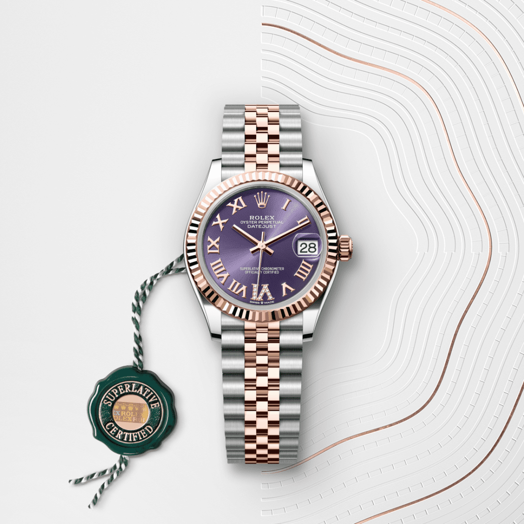 Rolex Datejust 31 Oyster, 31 mm, Oystersteel çelik ve Everose altın M278271-0020