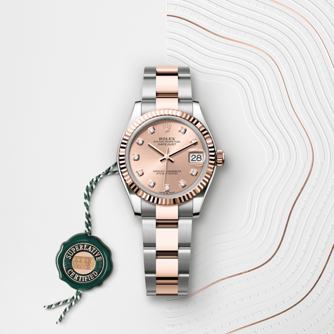 Rolex Datejust 31 Oyster, 31 mm, Oystersteel çelik ve Everose altın M278271-0023