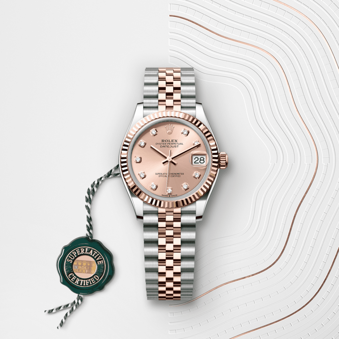 Rolex Datejust 31 Oyster, 31 mm, Oystersteel çelik ve Everose altın M278271-0024