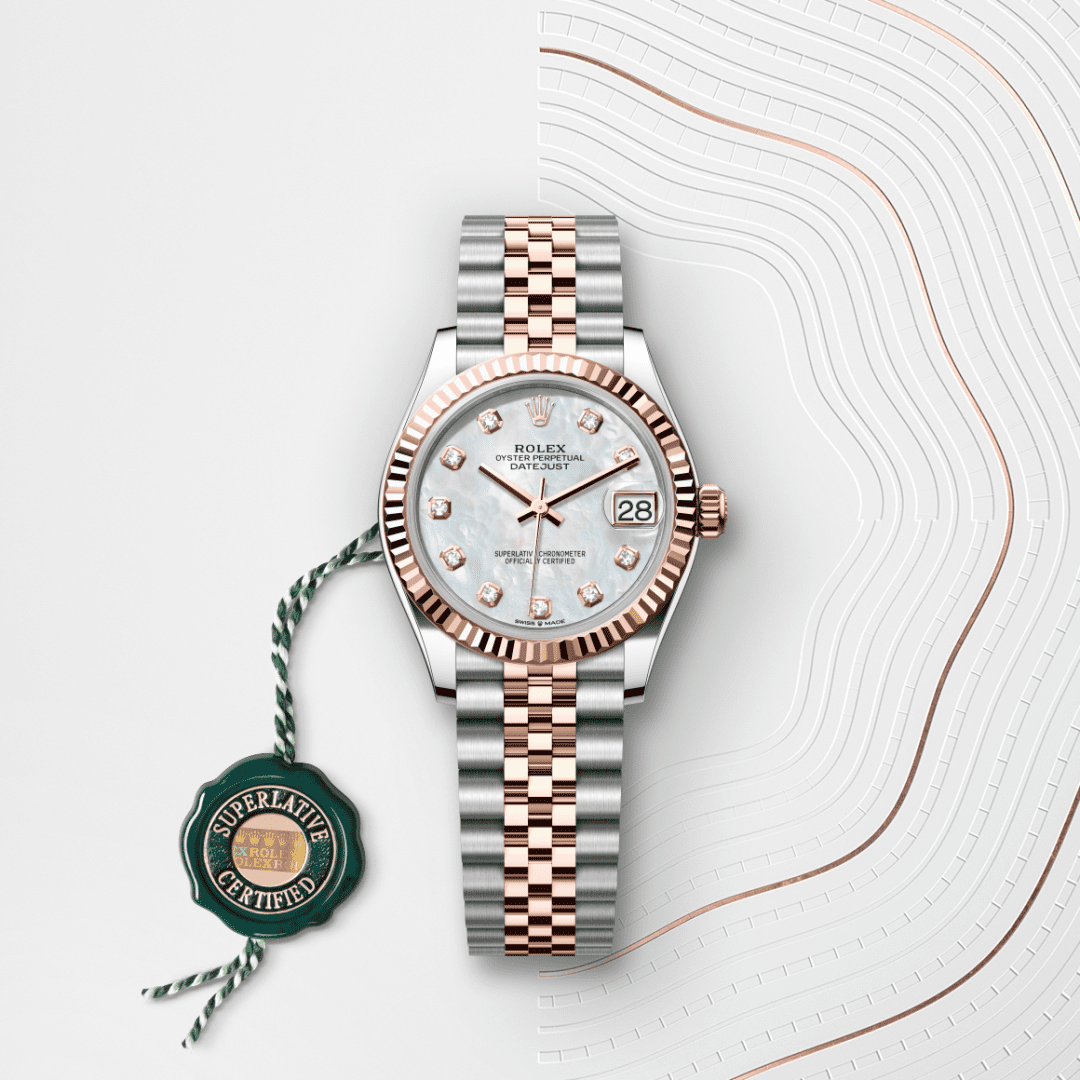 Rolex Datejust 31 Oyster, 31 mm, Oystersteel çelik ve Everose altın M278271-0026