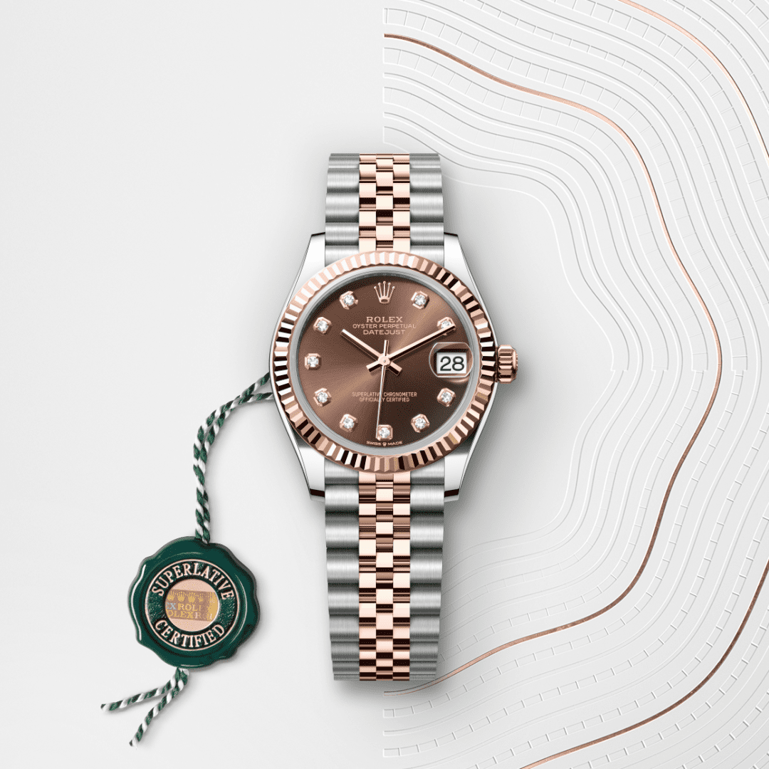 Rolex Datejust 31 Oyster, 31 mm, Oystersteel çelik ve Everose altın M278271-0028