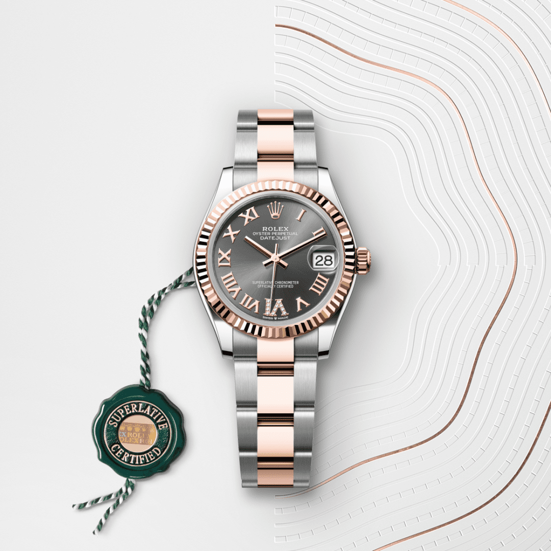 Rolex Datejust 31 Oyster, 31 mm, Oystersteel çelik ve Everose altın M278271-0029
