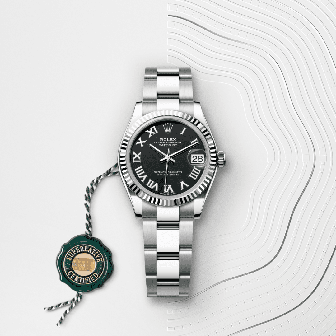 Rolex Datejust 31 Oyster, 31 mm, Oystersteel çelik ve beyaz altın M278274-0001