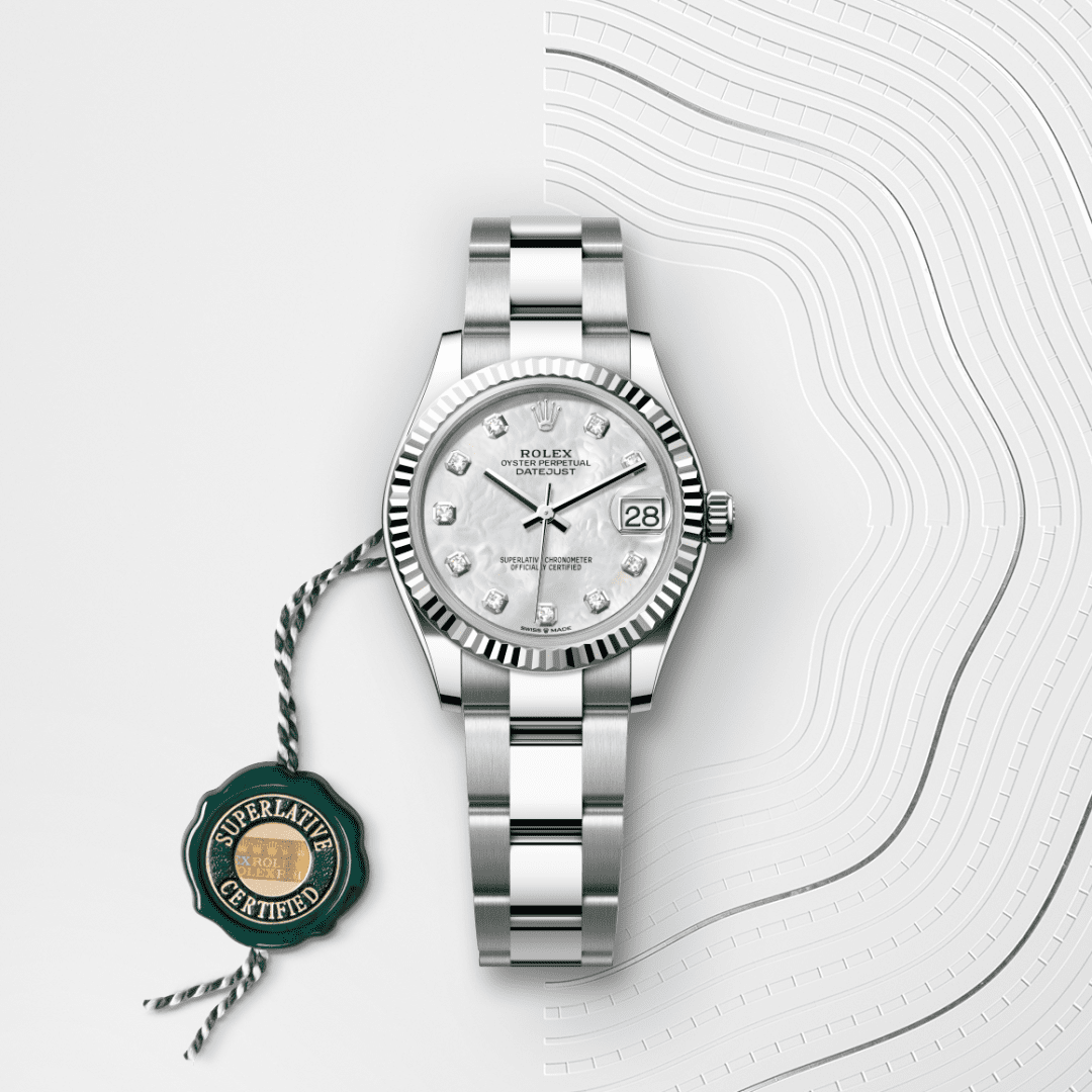 Rolex Datejust 31 Oyster, 31 mm, Oystersteel çelik ve beyaz altın M278274-0005