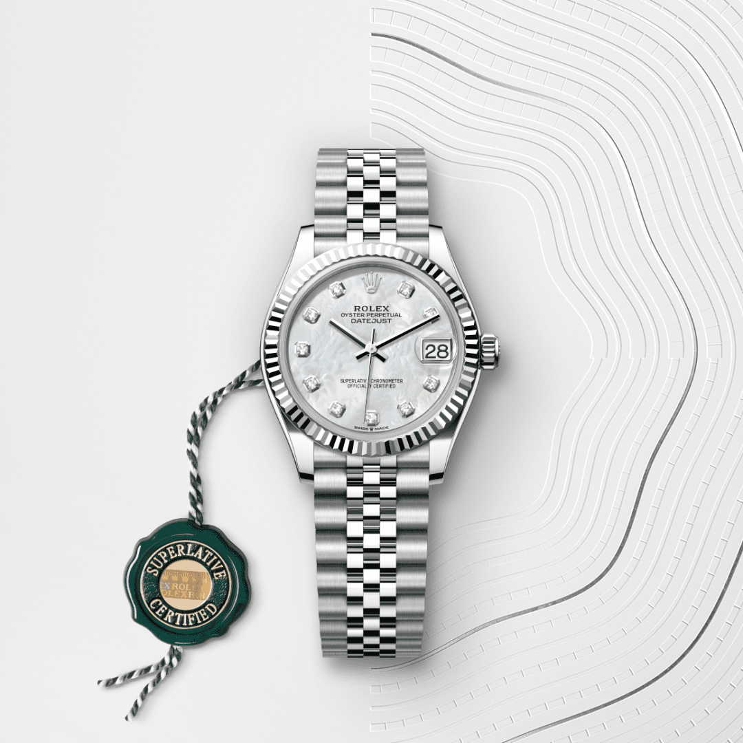 Rolex Datejust 31 Oyster, 31 mm, Oystersteel çelik ve beyaz altın M278274-0006