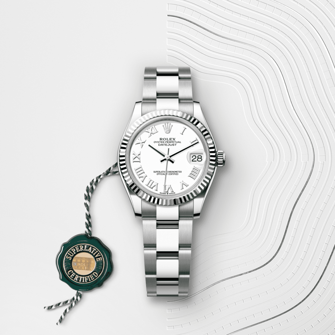 Rolex Datejust 31 Oyster, 31 mm, Oystersteel çelik ve beyaz altın M278274-0009