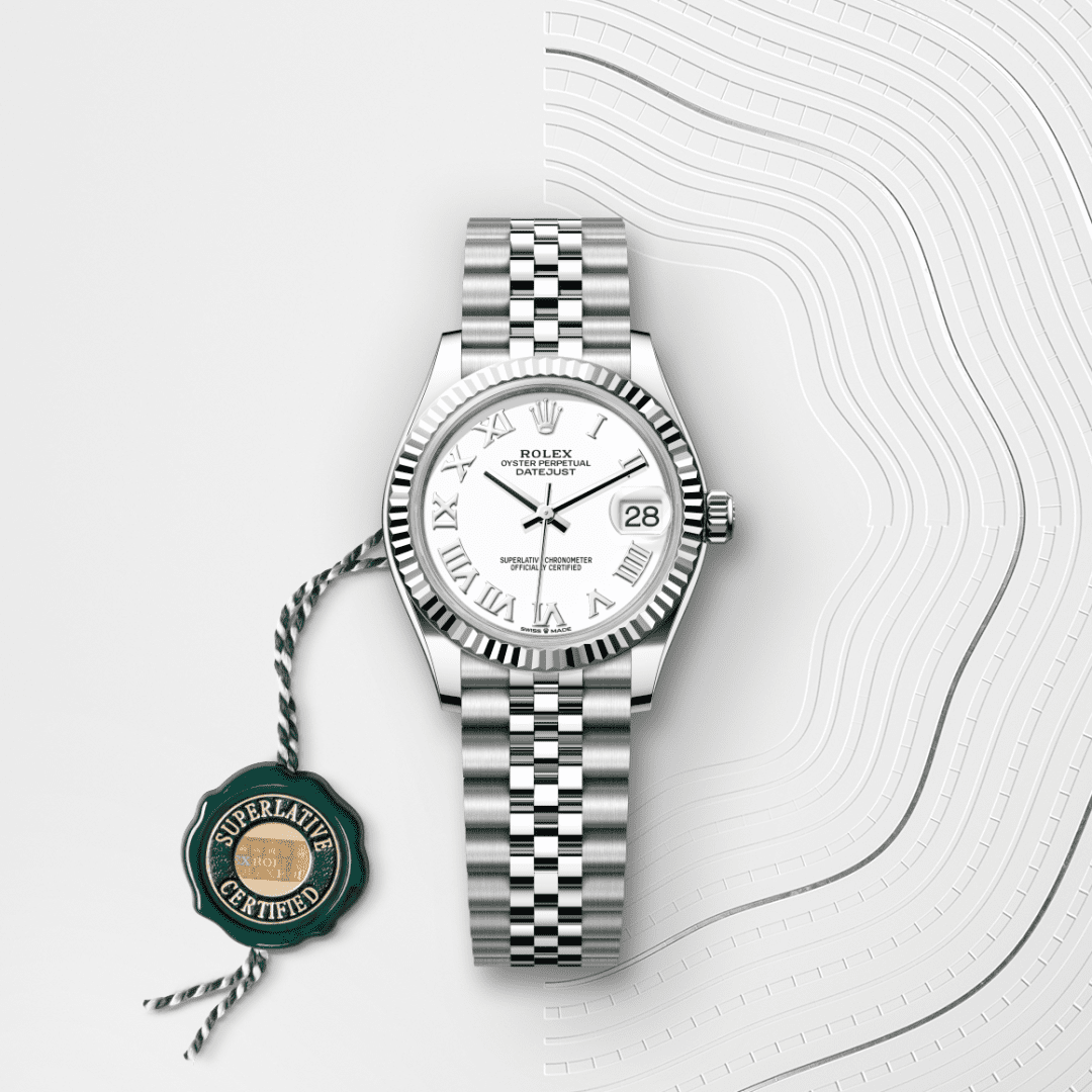 Rolex Datejust 31 Oyster, 31 mm, Oystersteel çelik ve beyaz altın M278274-0010