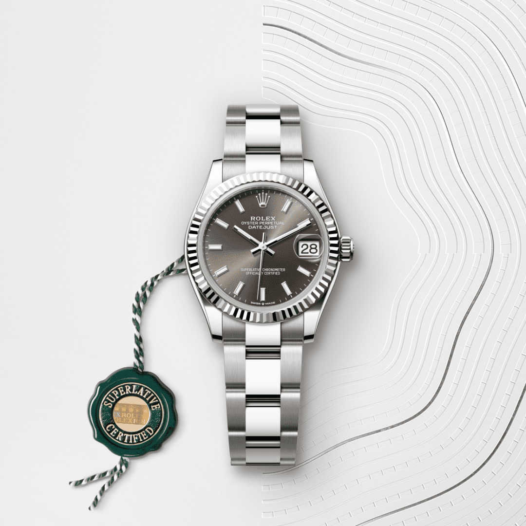 Rolex Datejust 31 Oyster, 31 mm, Oystersteel çelik ve beyaz altın M278274-0015